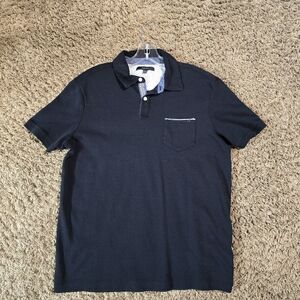 Men's Gray Polo Shirt, Size L. 100% cotton.